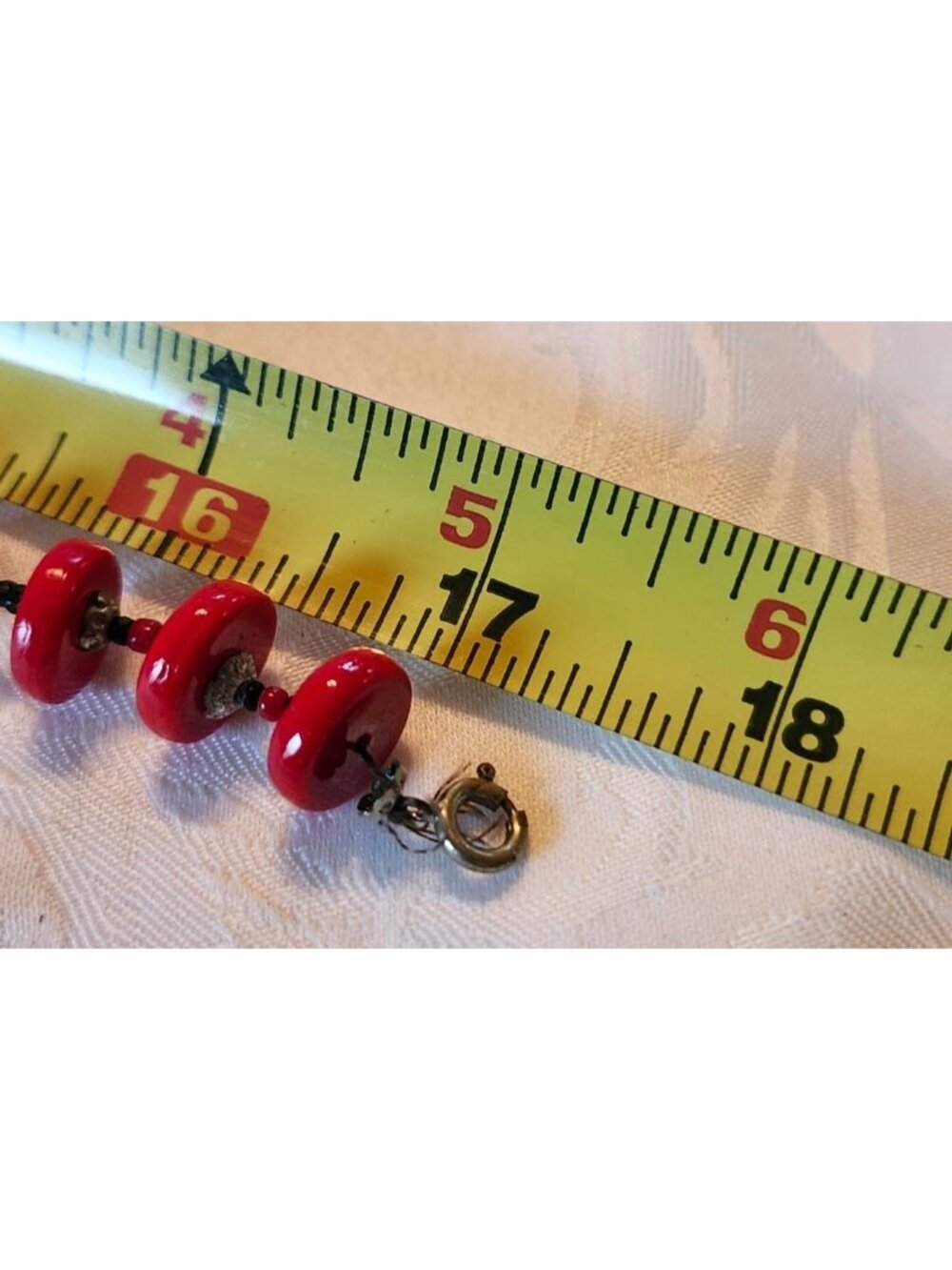 Vintage Czech Molded Beaded Red Art Deco Necklace - Picture 8 of 10